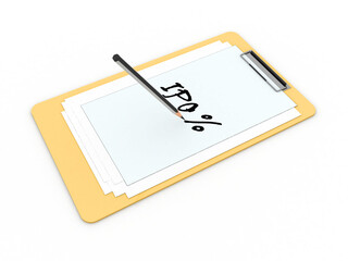 3d illustration initial public offering concept