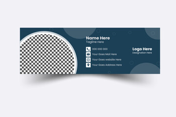 Corporate mail business email signature vector banner template