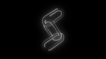 A neon chain icon features glowing links in vibrant colors, symbolizing connection and strength, with a sleek, modern design that emphasizes unity and continuity.
