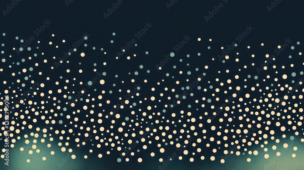 Poster abstract background with glowing dots and teal gradient.