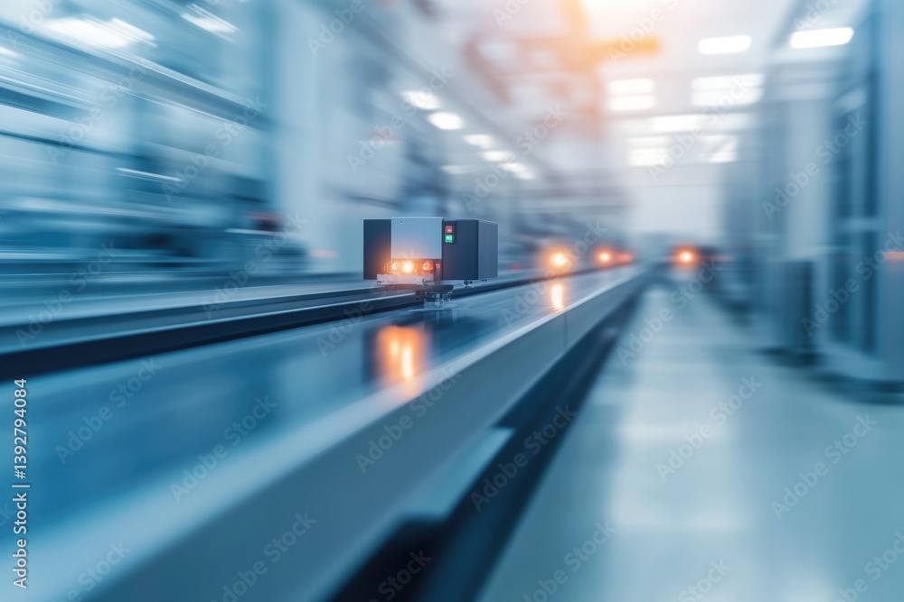 Aufkleber minimalistic view of automated production line in modern factory emphasizing innovation and efficien