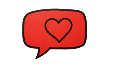 Isolated Heart Speech Bubble, Love and Communication