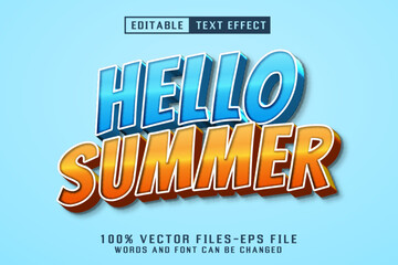 Hello Summer 3d Text - Editable Text Effect