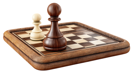 Classic wooden chess set on a board, timeless game of strategy and skill