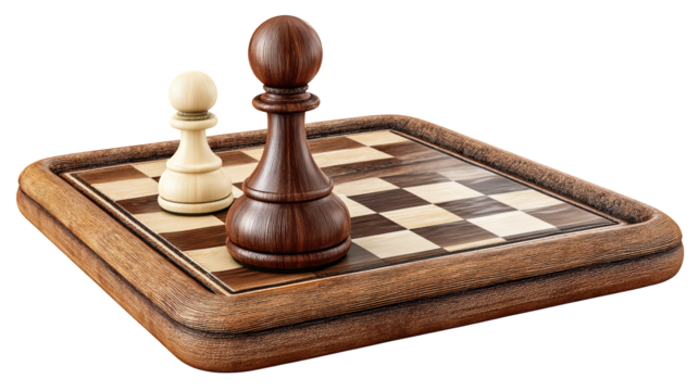 Classic wooden chess set on a board, timeless game of strategy and skill