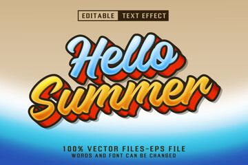 Hello Summer 3d Text - Editable Text Effect