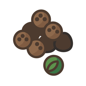 brown coconuts with green leaf clip art preview