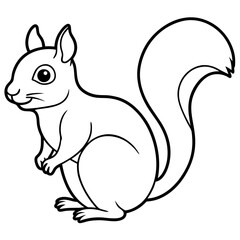 Continuous Line Squirrel Illustration