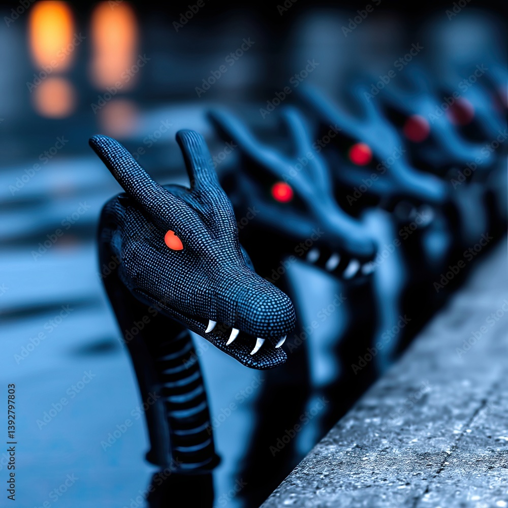 Poster realistic depiction of mythological hindu creatures with serpent features in a unique artistic style