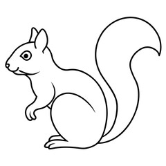 Continuous Line Squirrel Illustration