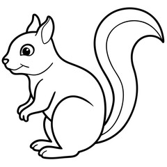 Continuous Line Squirrel Illustration