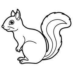 Continuous Line Squirrel Illustration