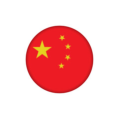 China flag, button, icon