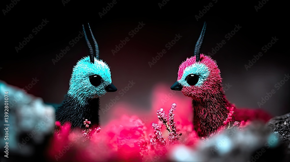 Aufkleber realistic depiction of mythological hindu creatures in surreal environment showcasing colorful featu