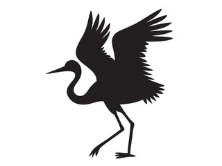 Heron Bird Silhouettes, icon, set, vector illustration