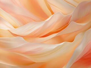 Obraz premium Abstract swirling peach and cream colored fabric textile background texture with soft folds and gentle waves creates a luxurious elegant and calming mood ideal for design projects.