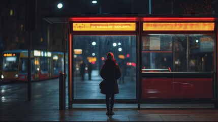 City Night Bus Stop