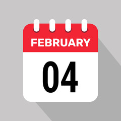 4 february calendar icon vector illustration background graphic design.