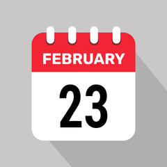 23 february calendar icon vector illustration background graphic design.