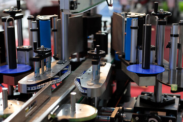 closeup of empty manufacturing conveyor belt