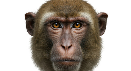 Isolated Macaque Monkey Face