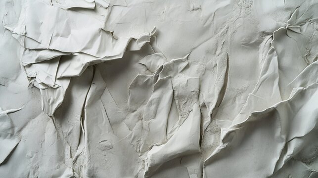 Crinkled, textured paper surface in a muted green tone, resembling weathered stone or abstract landscape