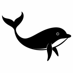 Elegant Black Whale Silhouette Vector Design