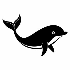 Elegant Black Whale Silhouette Vector Design