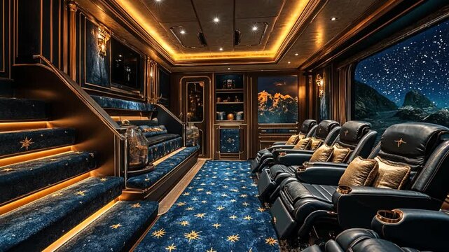 Luxurious private theater with panoramic view