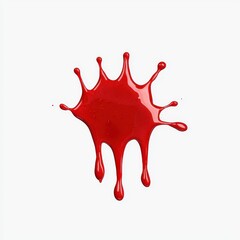 Red Paint Splatter on White Background