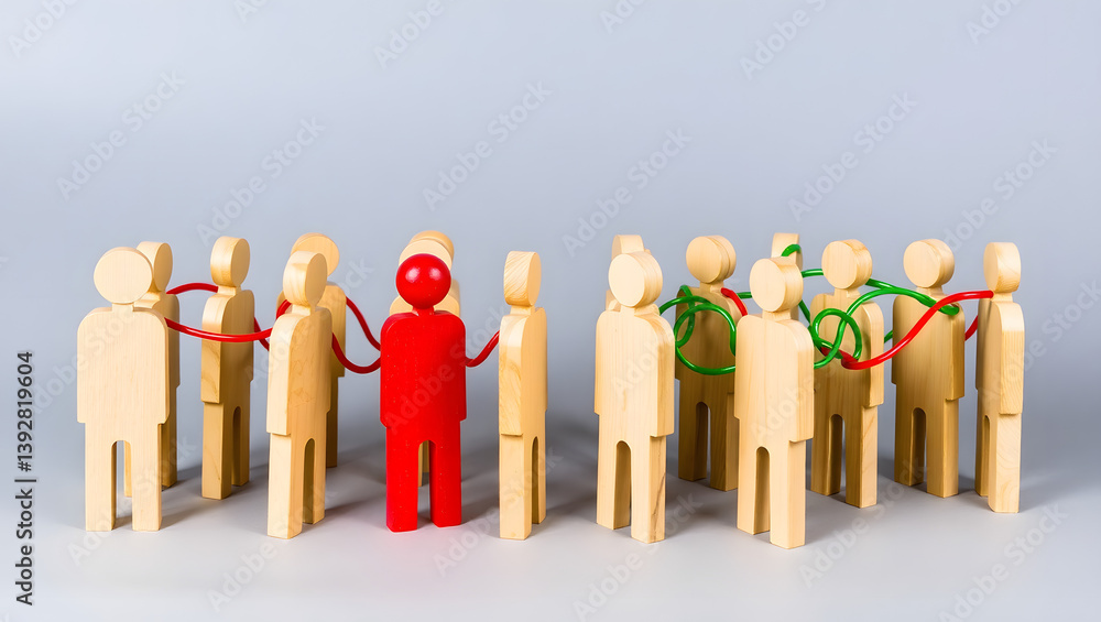 Poster influence and group dynamics a conceptual image of interconnection and leadership