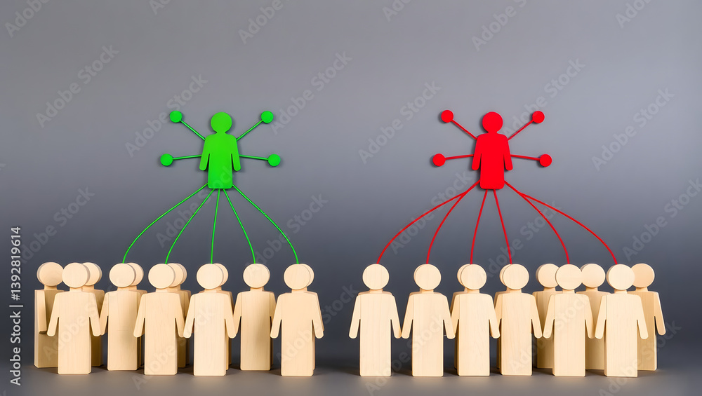 Poster influence and group dynamics a conceptual image depicting power and control