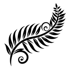 Obraz premium Fern leaf swirl silhouette