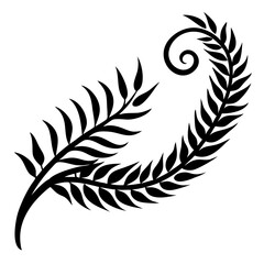 Fern leaf swirl silhouette