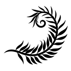 Fern leaf swirl silhouette