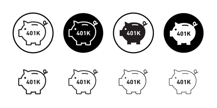 401k retirement savings icon vector logo set collection for web app ui
