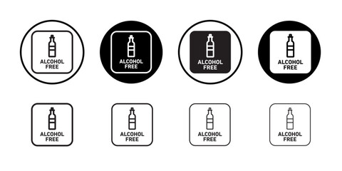 Alcohol free icon vector logo set collection for web app ui