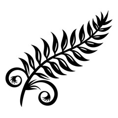 Obraz premium Fern leaf swirl silhouette