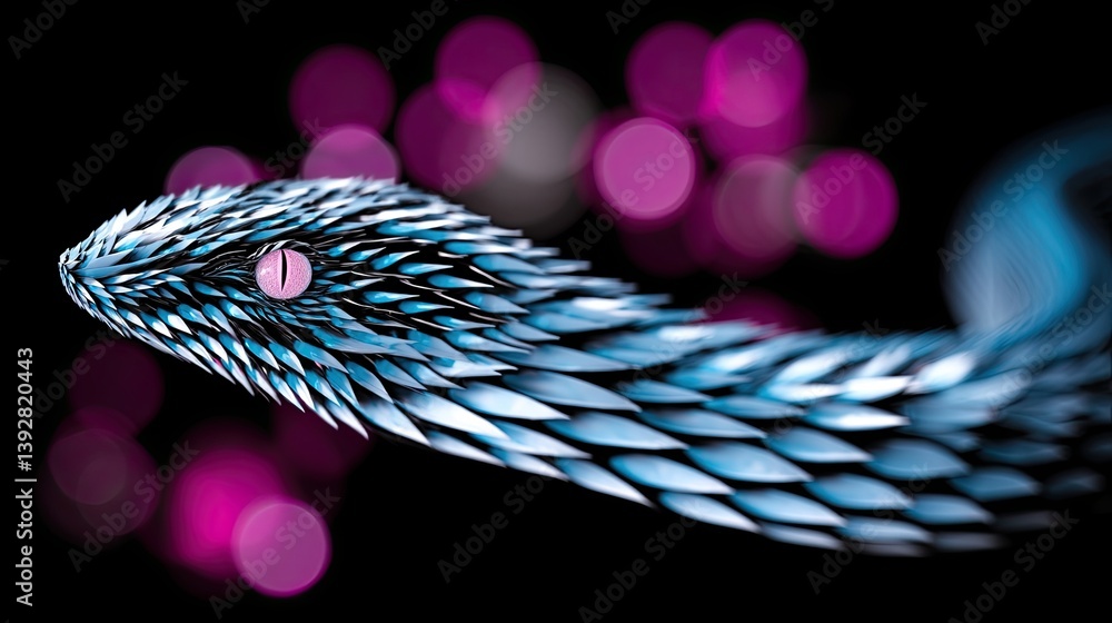 Poster realistic hindu mythological creature of a serpent with intricate patterns and vivid colors set agai