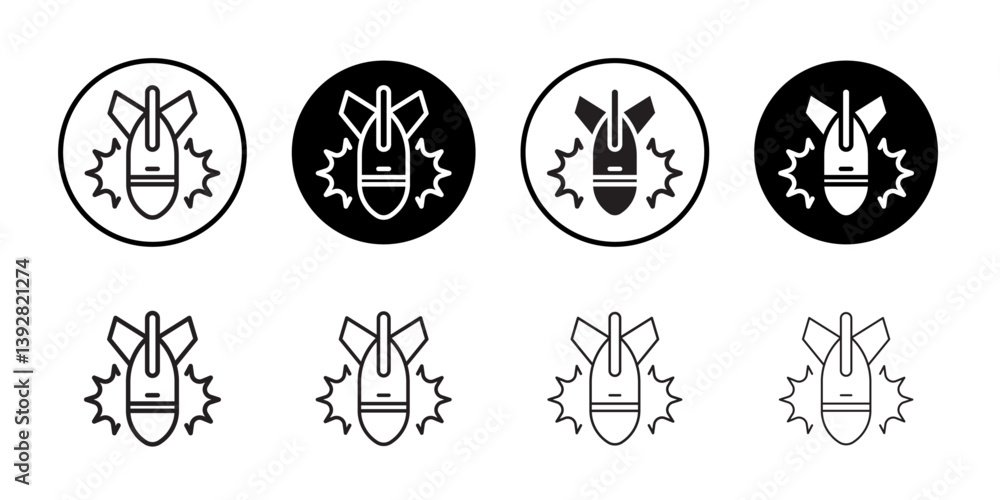 Poster bomb icon vector logo set collection for web app ui