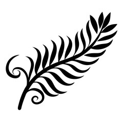 Fototapeta premium Fern leaf swirl silhouette