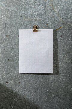 Blank white graph paper on magnet board
