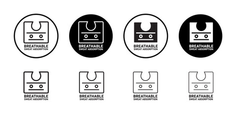 Breathable sweat absorption icon vector logo set collection for web app ui