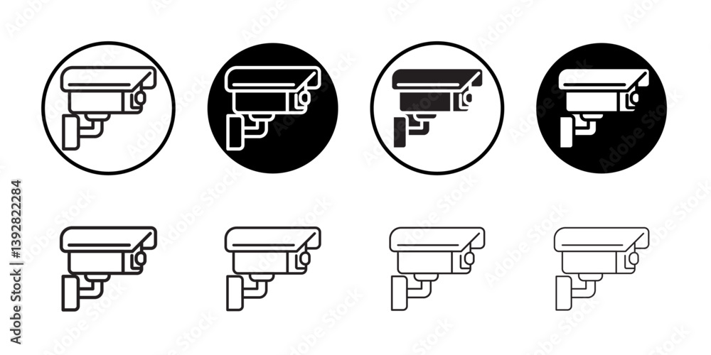 Poster cctv camera icon vector logo set collection for web app ui