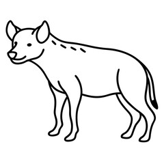 Elegant Hyena Outline Vector Illustration