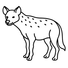 Elegant Hyena Outline Vector Illustration
