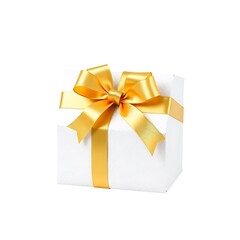 Elegant wrapped gift box with ribbon and bow, festive holiday or birthday design
