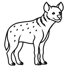 Elegant Hyena Outline Vector Illustration