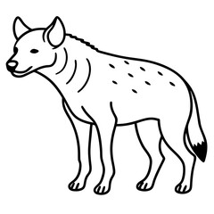 Elegant Hyena Outline Vector Illustration