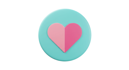 Isolated Two-Tone Heart Icon